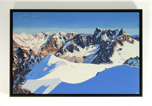 GRANDES JORASSES FROM AIGUIILLE DU MIDI CHAMONIX, ORIGINAL PAINTING