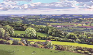 Painting of Glastonbury Tor by Lucy Dunnett