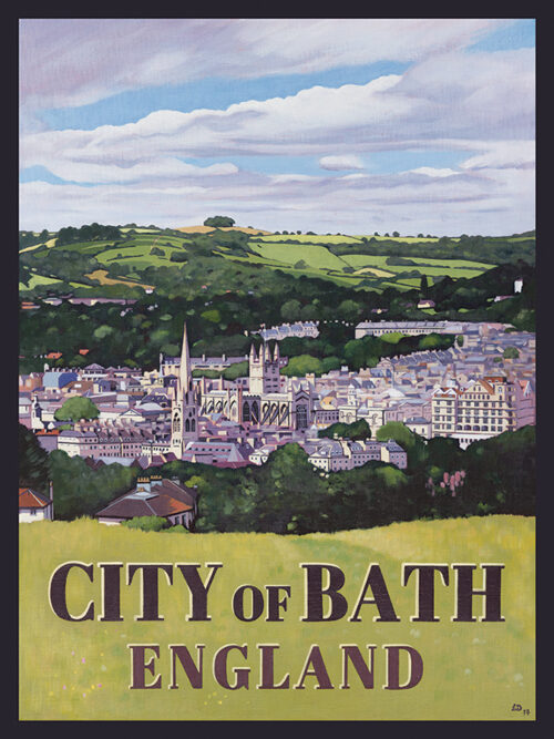 40cm x 30cm poster of the City of bath by Lucy Dunnett
